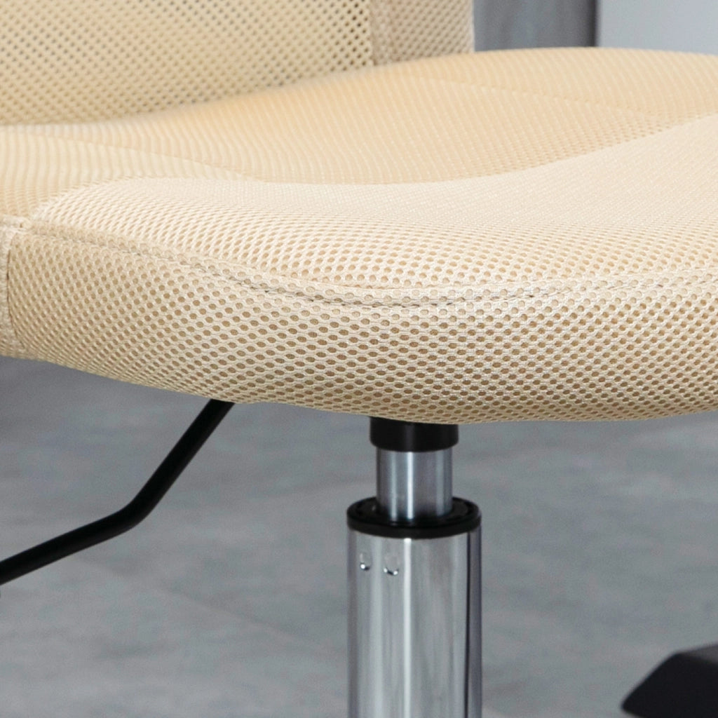 Sedia da ufficio ergonomica ¨C Minimal ¨C rete beige, cromata, altezza regolabile