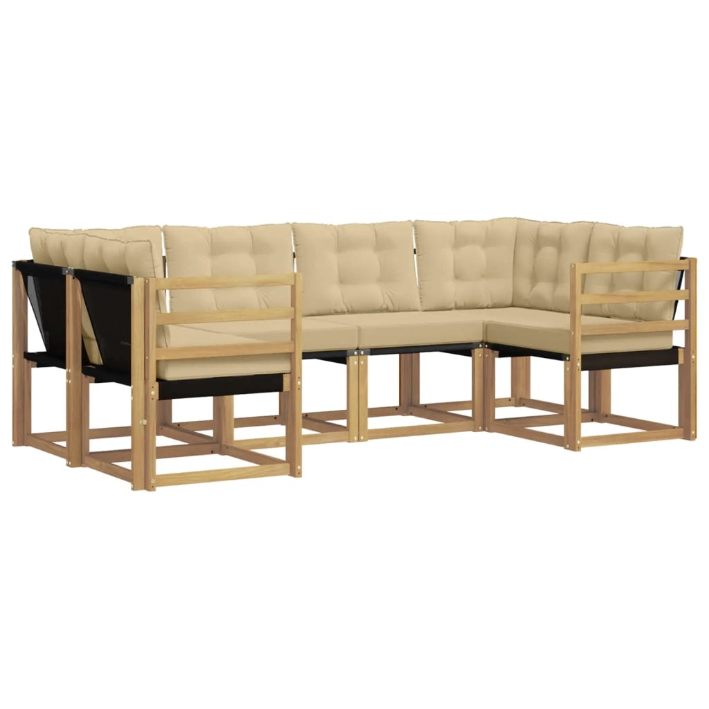 Set di divani da esterno con cuscino 6 pcs Bianco e Beige 3389803