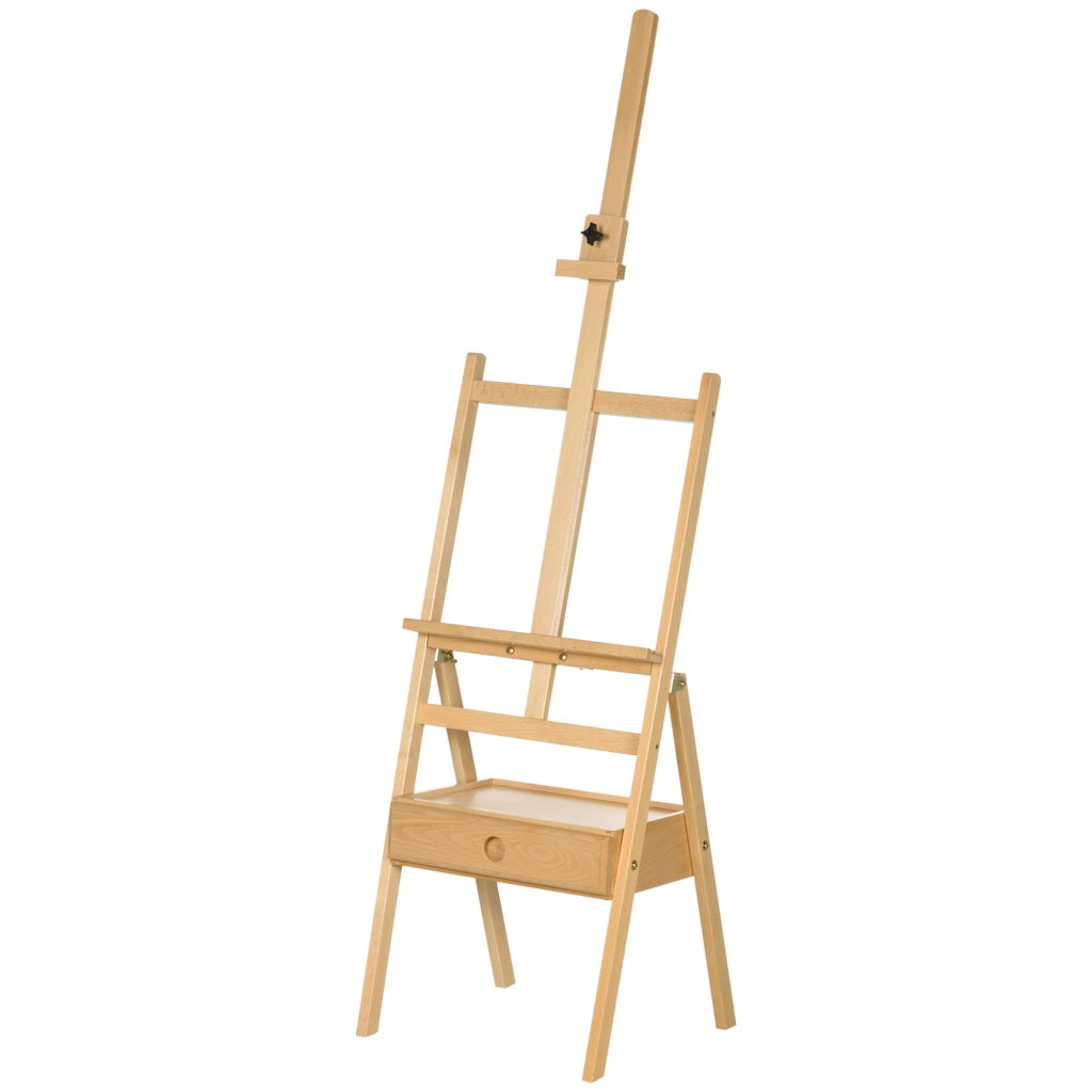 Cavalletto da Pittura Regolabile con Cassetto ¨C Xylo ¨C Legno Naturale e Nero