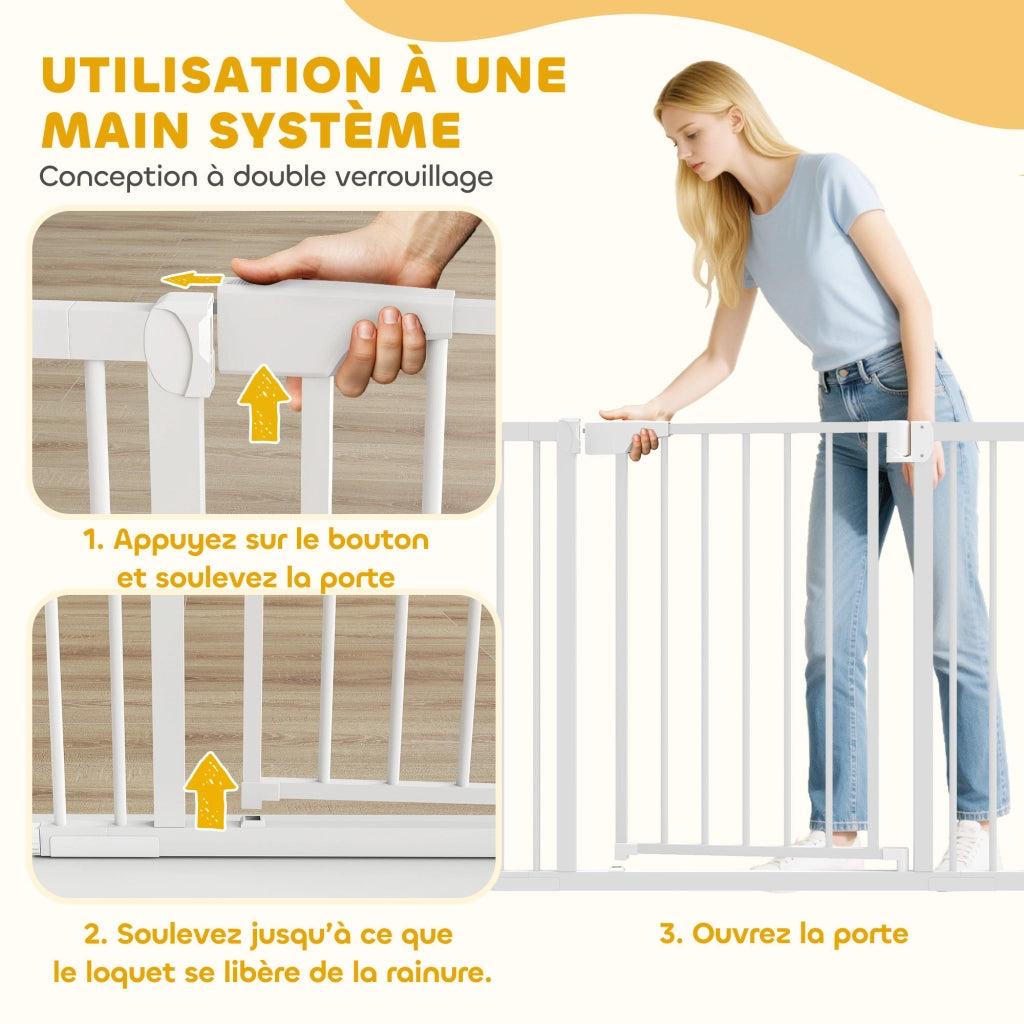 Barriera di sicurezza per bambini e cani ¨C zephmum ¨C 76-102 cm bianco
