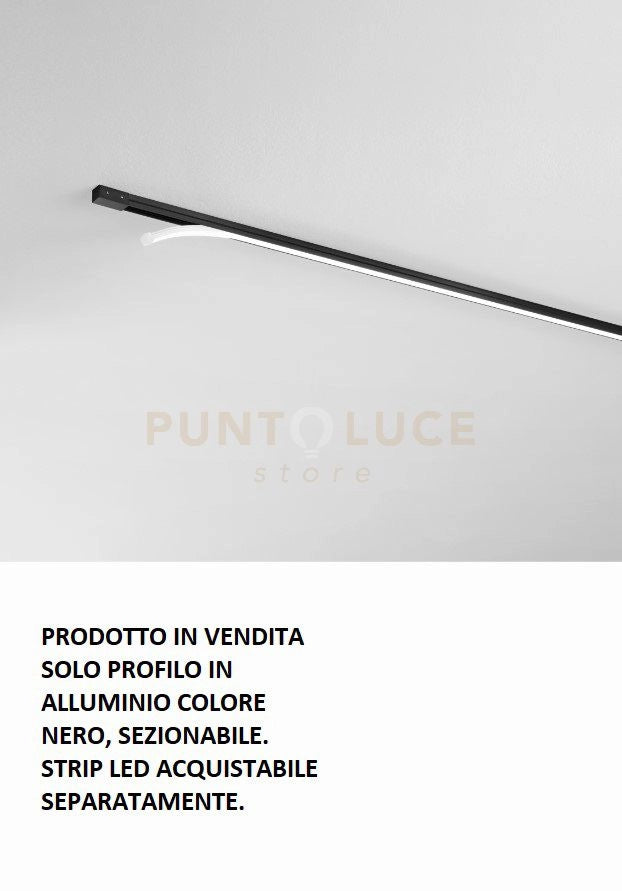 TRUCK PROFILO IN ALLUMINIO 2MT IP65 NERO SEZIONABILE