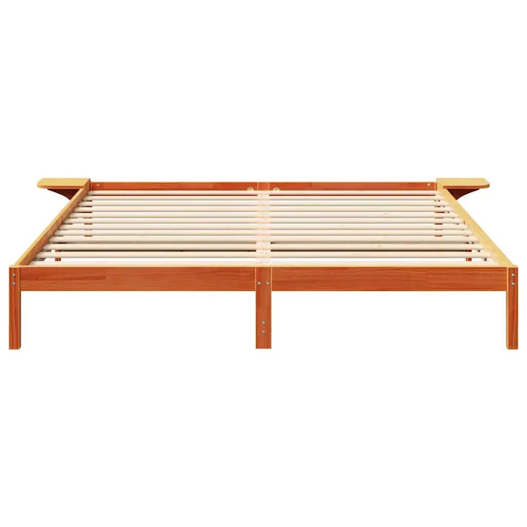 Struttura del letto Marrone cerato 200 x 200 cm Pino massello 873177