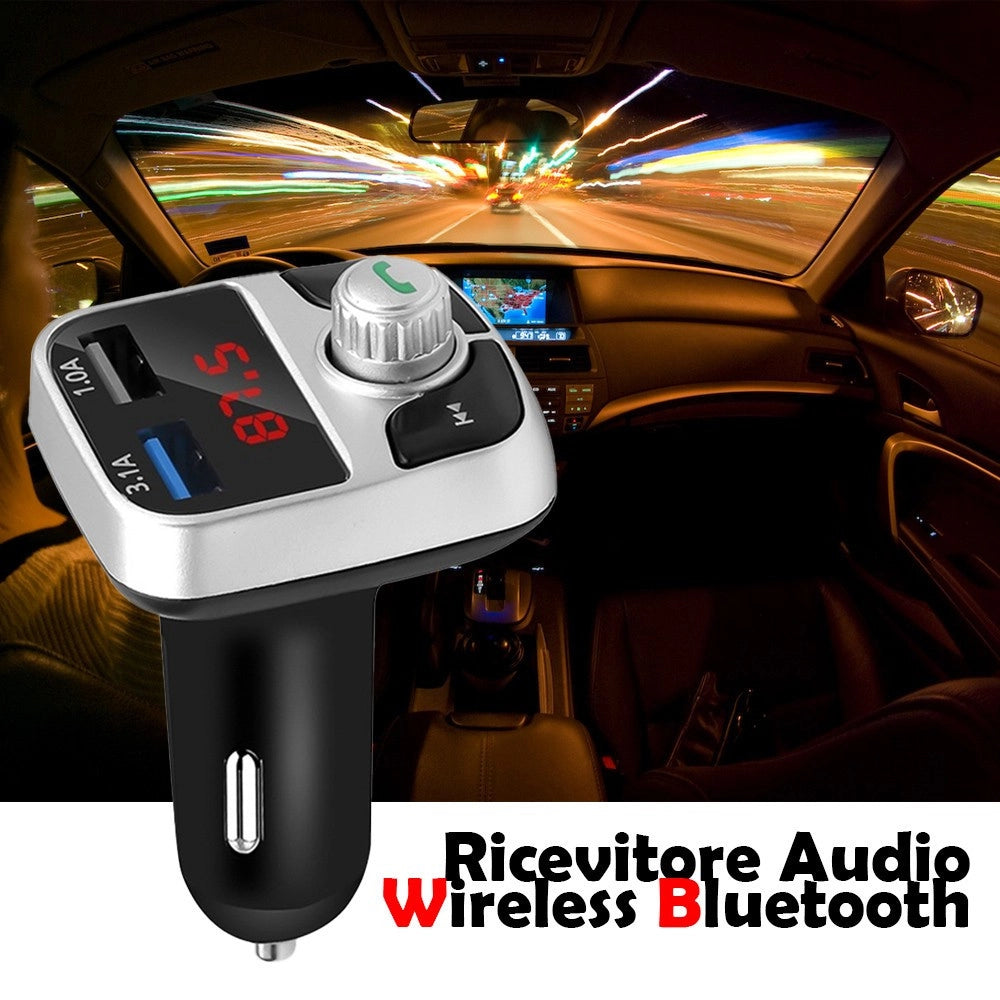 Trade Shop - Ricevitore Audio Per Auto Wireless Universale Bluetooth Accessori Usb E Vivavoce -