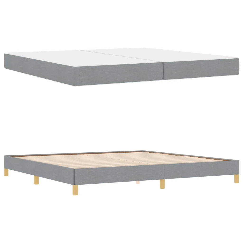 Letto a molle con materasso Grigio chiaro 200 x 200 cm Tessuto