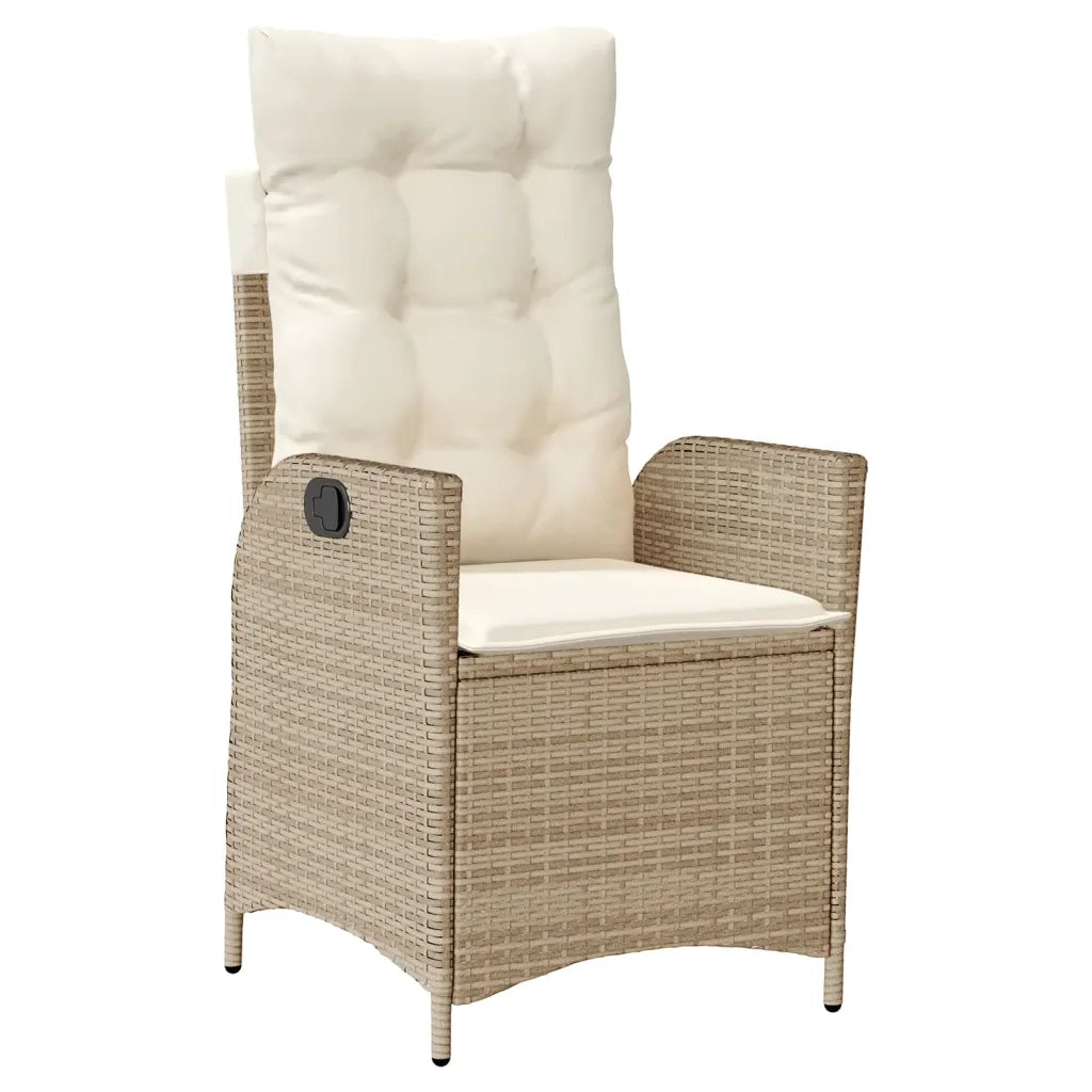 Set da Pranzo da Giardino 7 pz con Cuscini Beige in Polyrattan 3213251