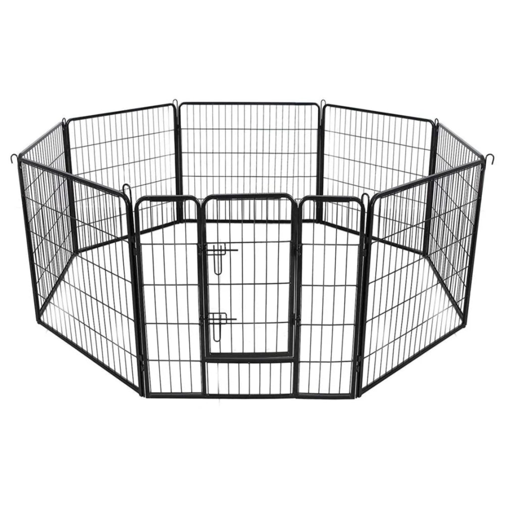 Box per cani cuccioli e altri animali domestici 8 pannelli 80 x 80 cm nero 12_0006327