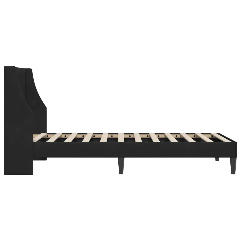 Struttura del letto con testiera-Giroletto Nero 90 x 190 cm Velluto 384876