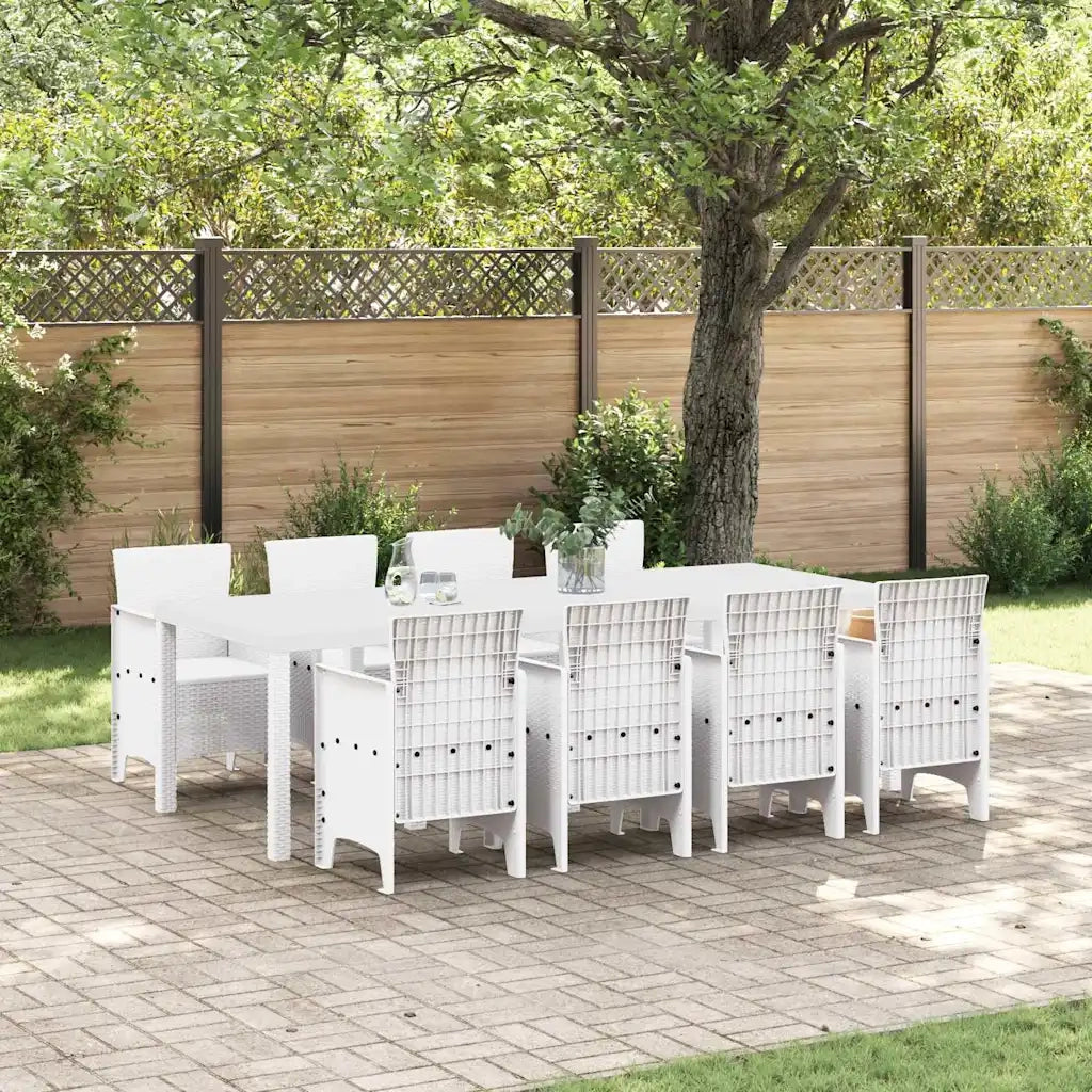 Set da Pranzo per Giardino 9 pcs Grigio chiaro Polipropilene