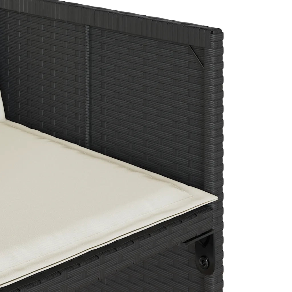 Set da Pranzo da Giardino 11 pz con Cuscini in Polyrattan Nero 3211155