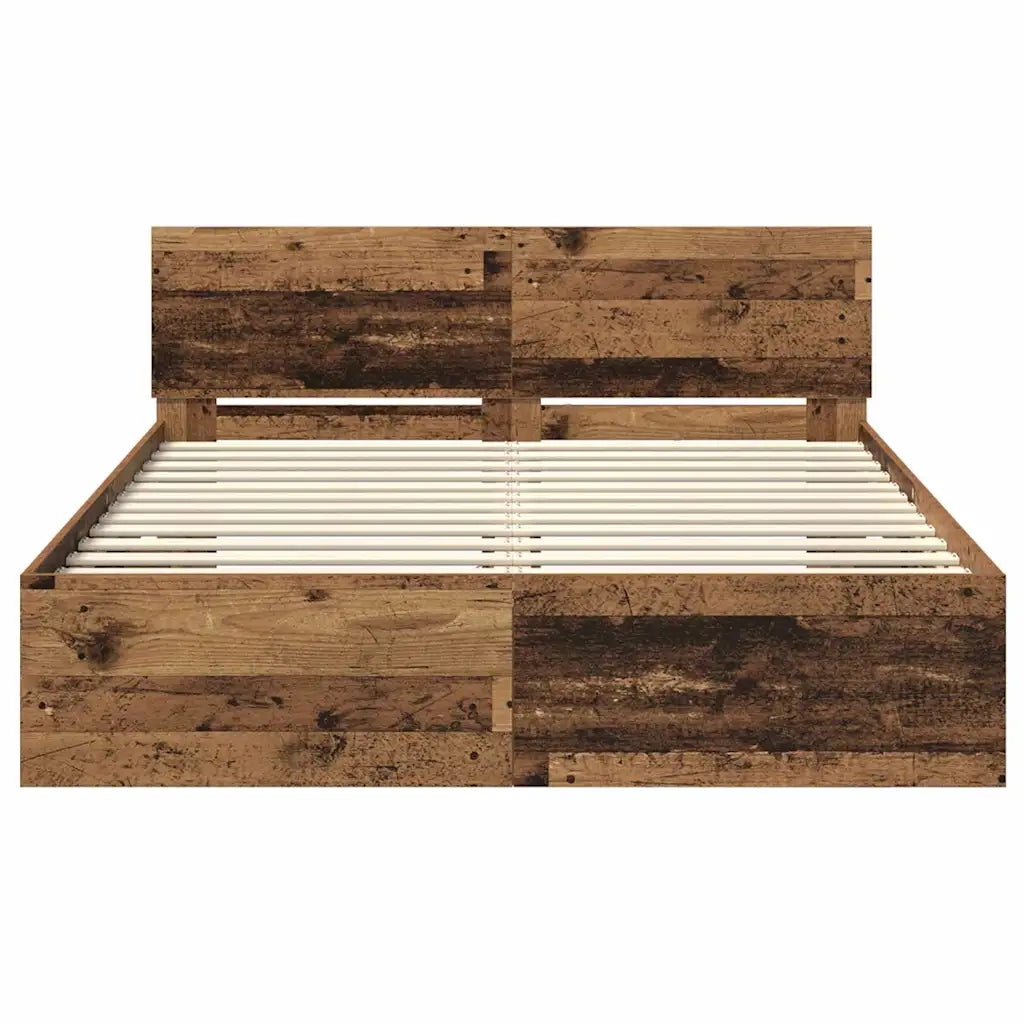Struttura del letto con testiera Legno vecchio 150 x 200 cm