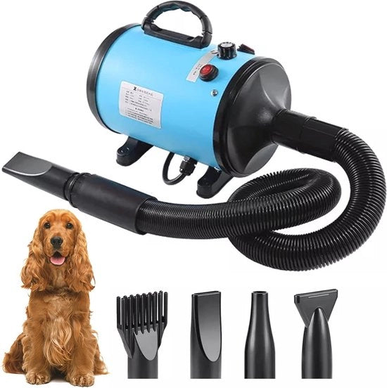 Föhn Professionale per Cani - Secatore per Animali da Compagnia con Velocità e Temperatura Regolabili