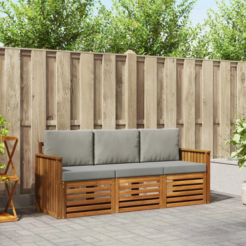 Set divani con cuscino 3 pcs Grigio Naturale e Chiaro 3374286