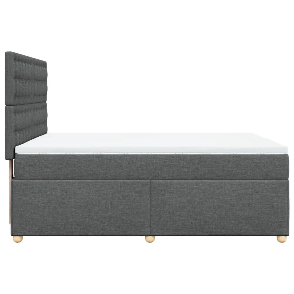 Giroletto a Molle con Materasso Grigio Scuro 160x200 cm Tessuto 3291346