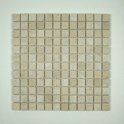 Mosaico in Travertino Avorio invecchiato 2,3x2,3x1