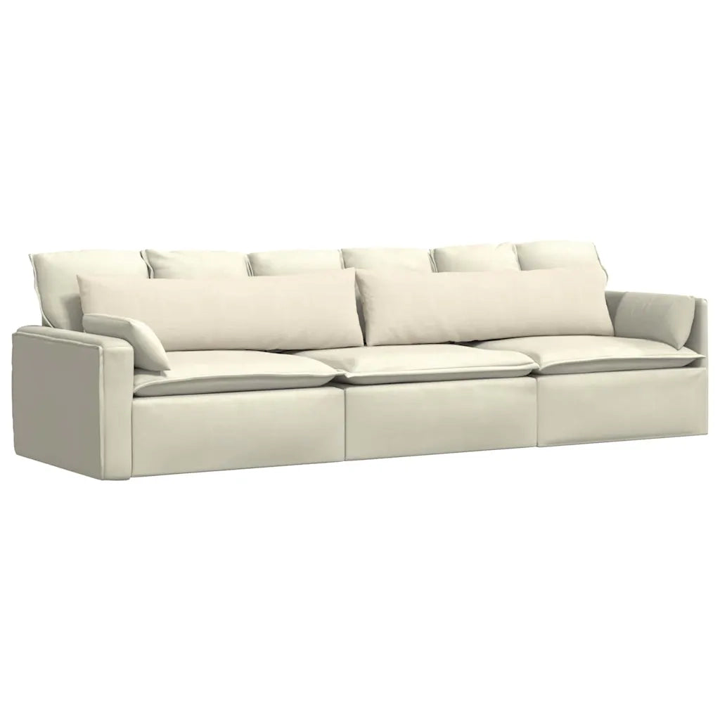 Cuscini da Divano 2 pz-Set di 2 Cuscini per Sofa Crema 145 x 40 cm Tessuto in Cords 934144
