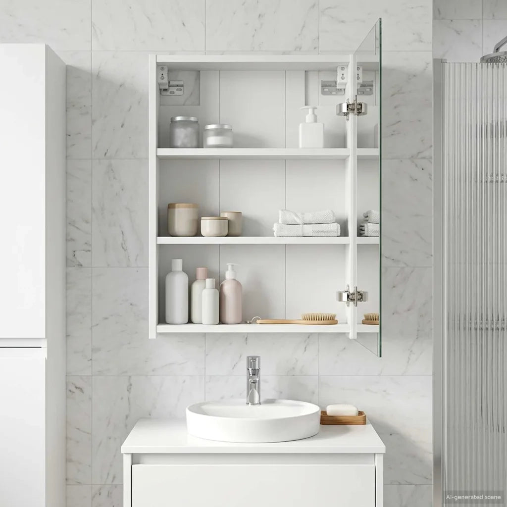 Mobiletto per specchio da bagno Bianco 43 x 16 x 62.5 cm 889135