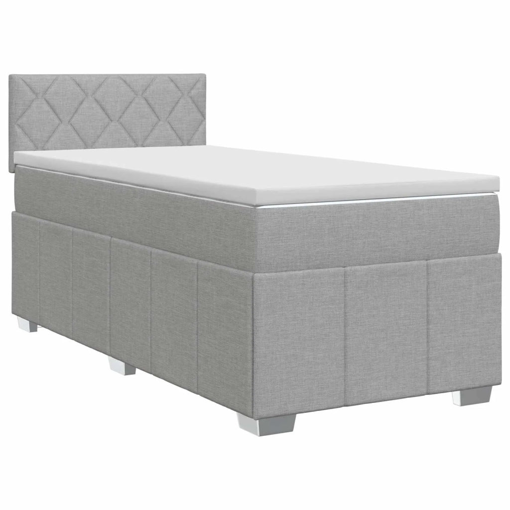 Letto box spring con materasso Grigio Chiaro 80 x 200 cm 3451087