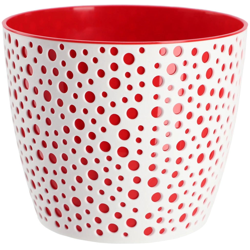 Vaso da fiori KADAX rotondo in plastica, 21 cm, rosso