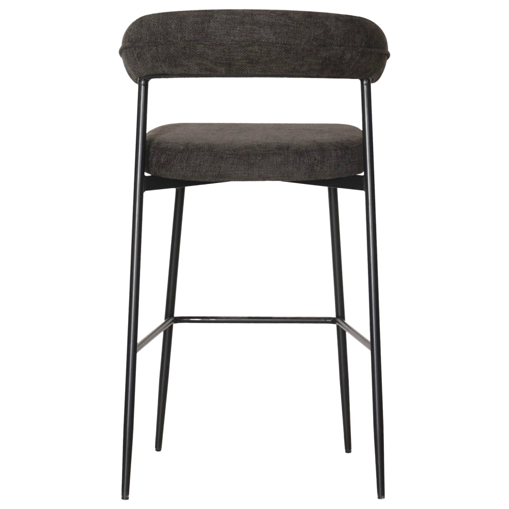 Set di 2 sgabelli da bar in tessuto grigio THEA
