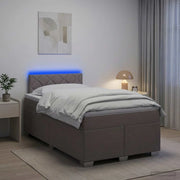Letto con Box Spring, Materasso e LED Tortora 120 x 190 cm 3451907