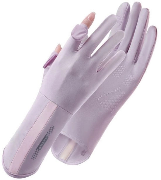 Manopole per donna con protezione solare - manopole antiscivolo con touchscreen - manopole flip con dita touchscreen molto elastiche - manopole estive outdoor fresche - con grip in silicone - protezione UV polsbande allungabili