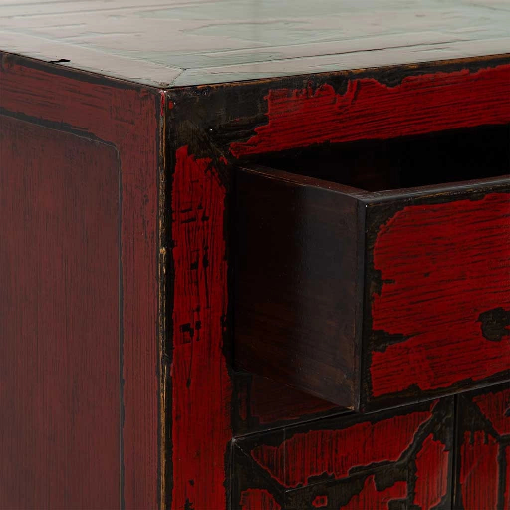 Mobile da ingresso in legno rosso 46x38x86h cm