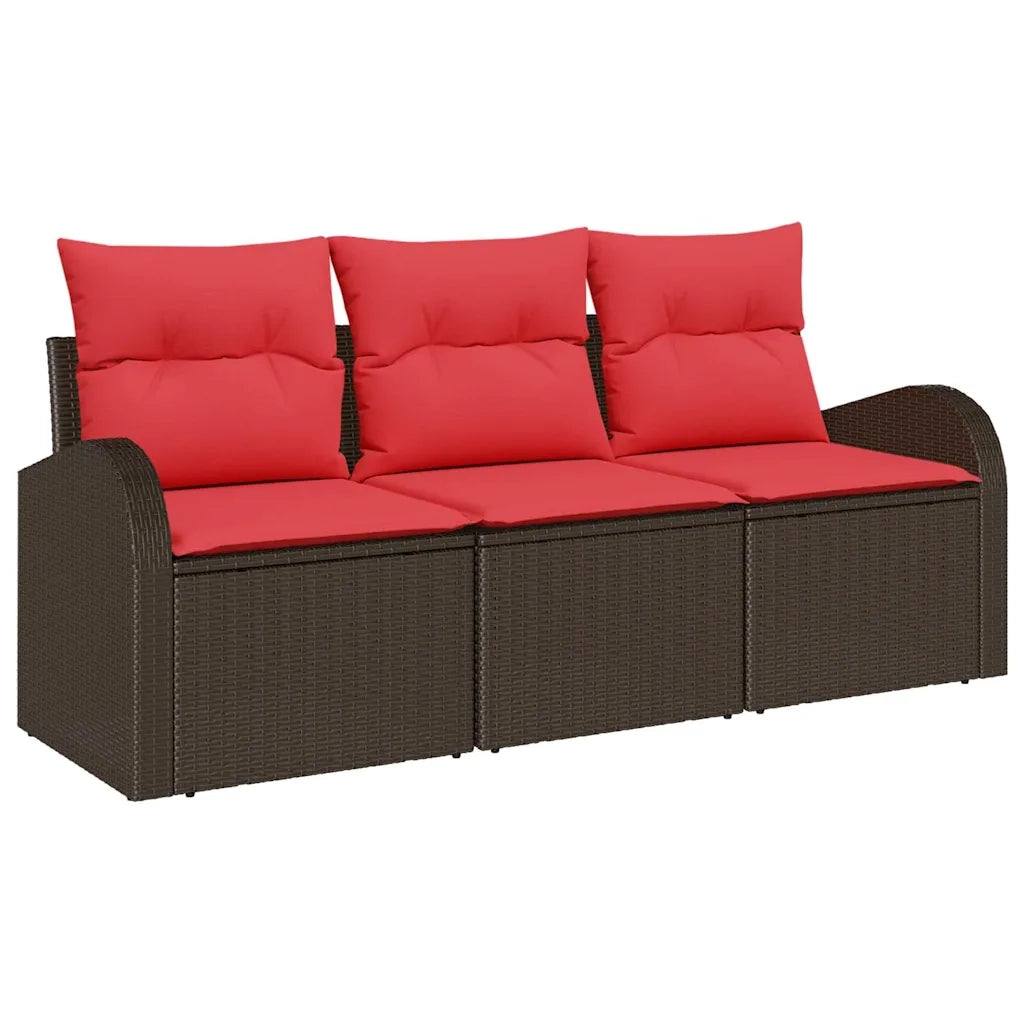 Set Divano da Giardino Marrone polyrattan 3345904