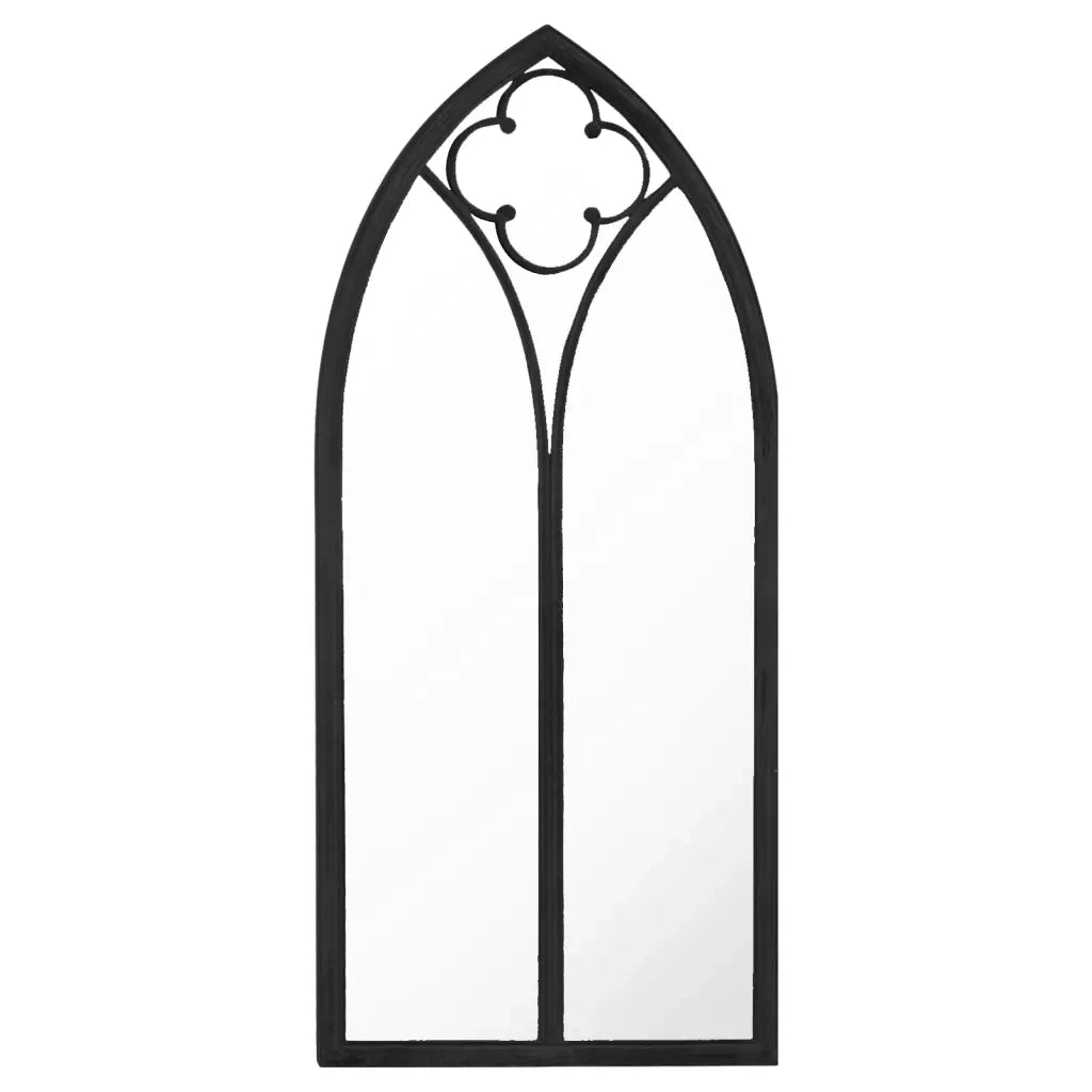Specchio da Giardino Nero 100x45 cm in Ferro per Uso Esterno 318350