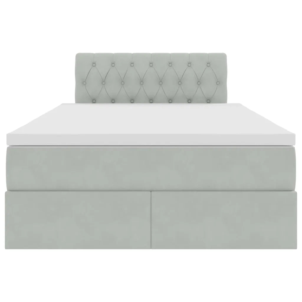 Letto con Contenitore Grigio chiaro 120 x 200 cm Velluto