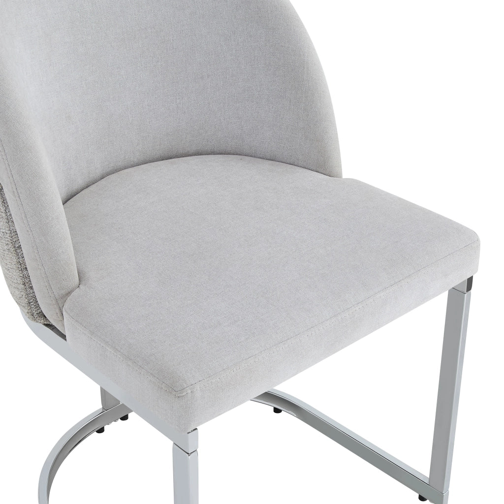 SEDIA da pranzo Set da 2 pezzi Chenille Grigio e Argento