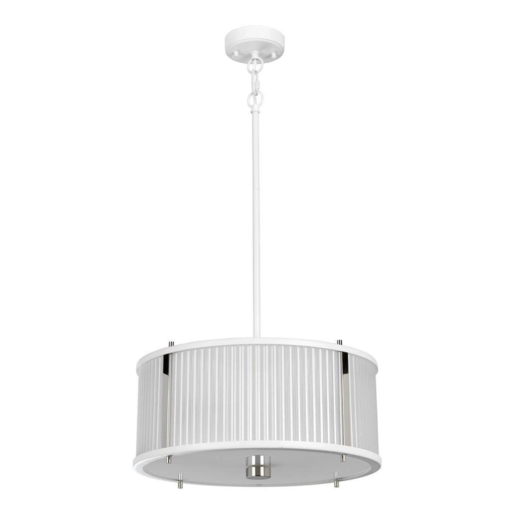 Lampada a sospensione Corona bianca nichel 3xE27 Ø40