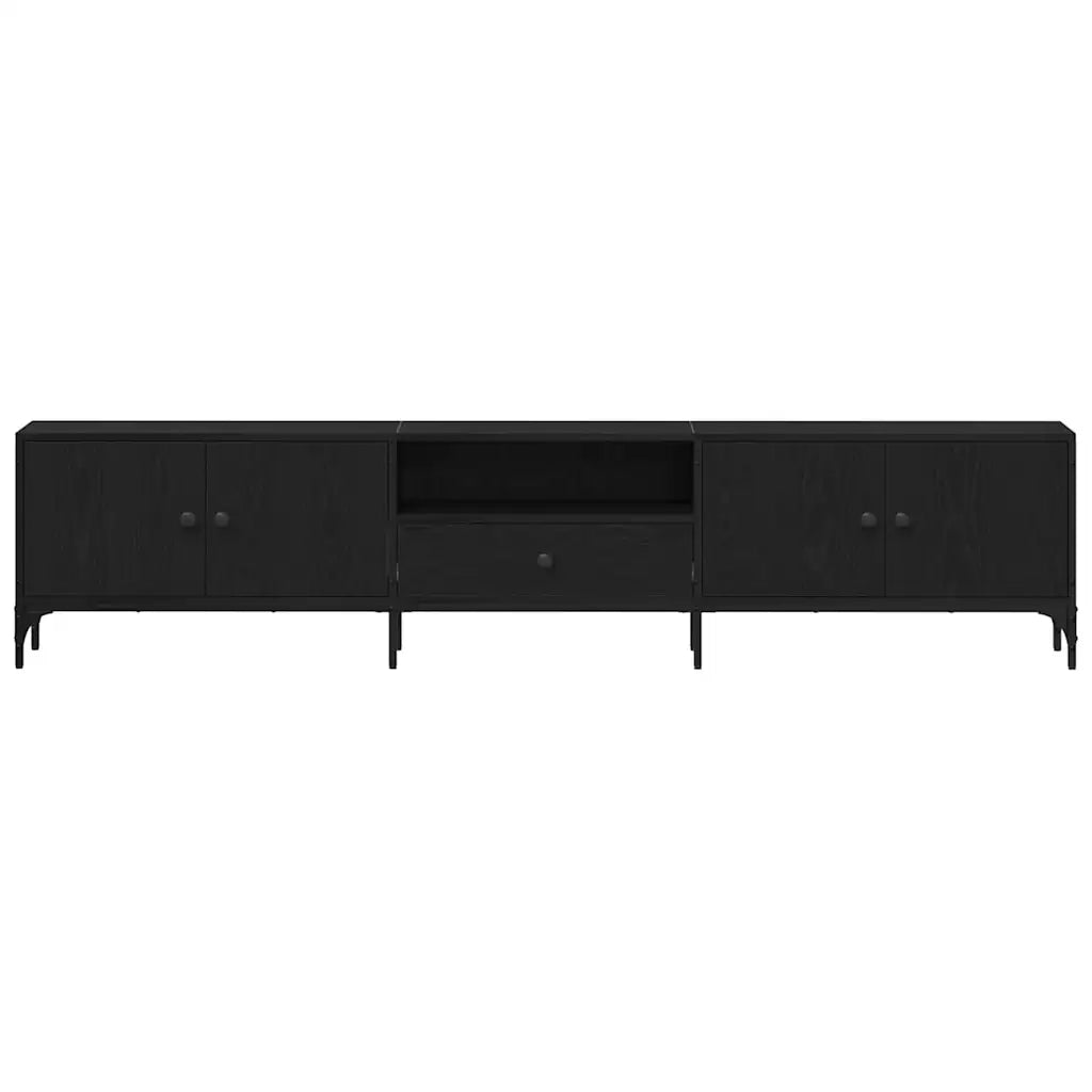 Mobile TV-Credenza per TV-Console TV Rovere nero 200 x 25 x 44 cm Legno multistrato