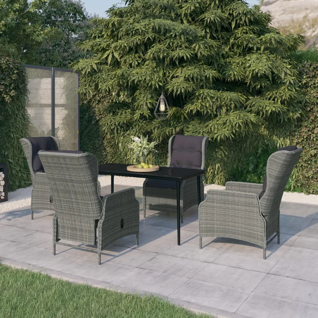 Set Mobili da Pranzo per Giardino 5 pz Grigio Chiaro 3099663