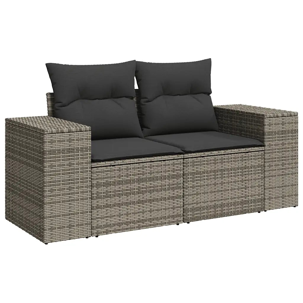Set Divano da Giardino 6 pz con Cuscini Grigio in Polyrattan 3325686