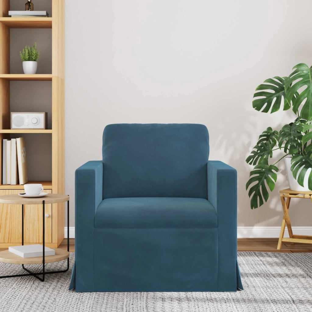 Divano Blu 78 x 78 x 80 cm Velluto 42024412