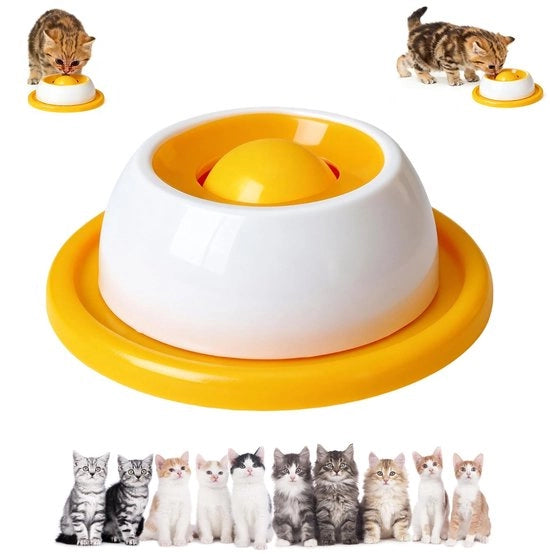 Sostituto alimentare con pallina integrata - Disegno antiscivolo - Rilascio lento - Pallina di alta qualità in PP - Adatto per cani/gatti - Prevenzione della noia - Ciotola per cibo