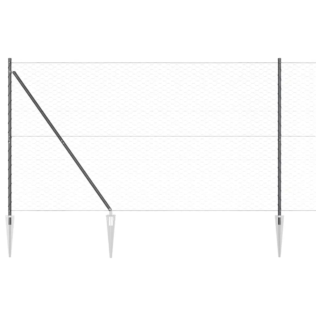 Palo della recinzione Grigio 100 x 1,6 m (rete 50 mm)
