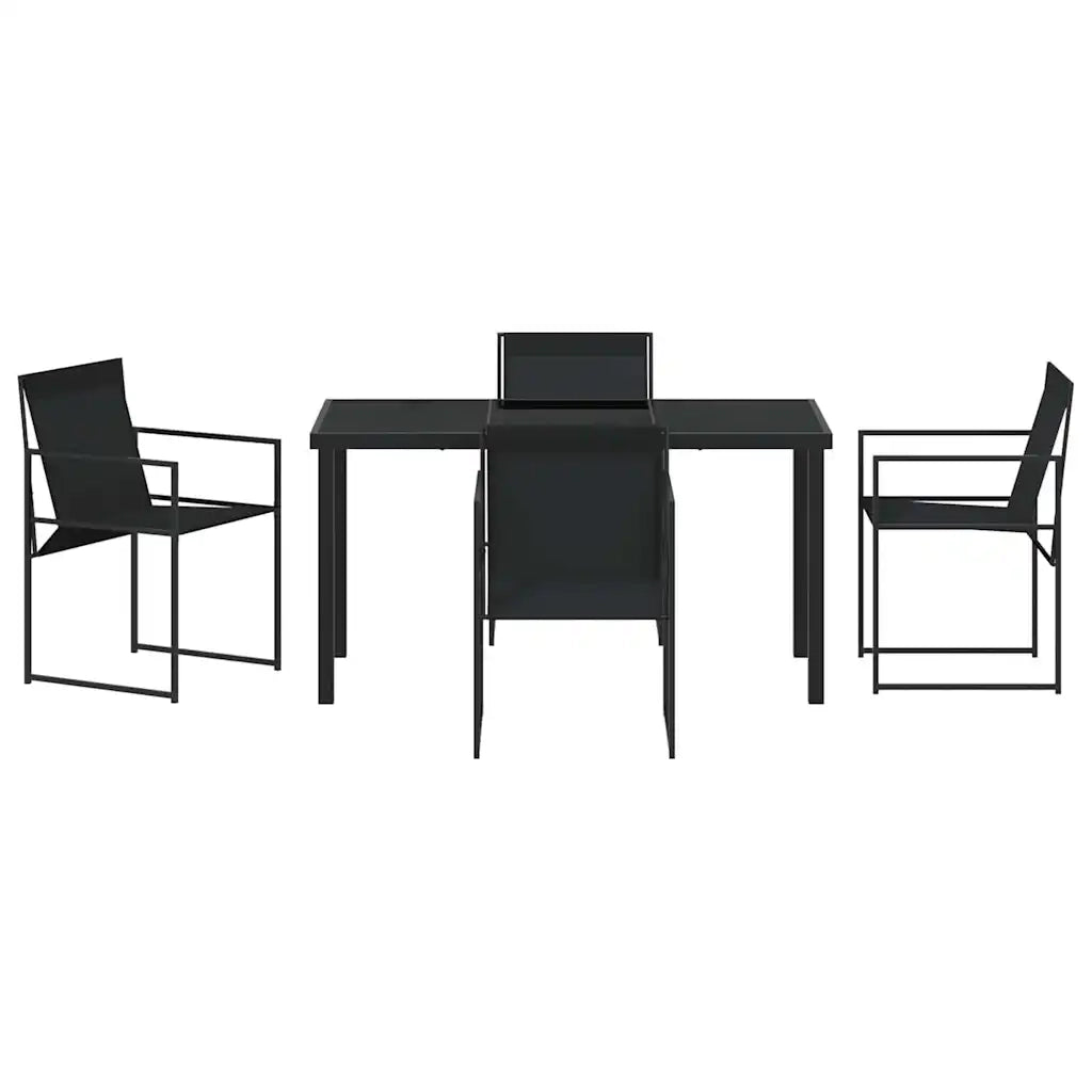 Set da Pranzo per Giardino 5 pcs Nero 3379342