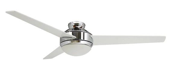 Vam Ventilatore da soffitto Cromato 132 cm luce 2xE27 & Telecomando con Sensore Temperatura
