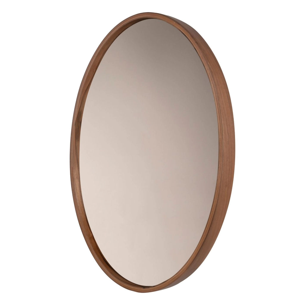 Erbusco, Specchio Forma Ovale, 45x60h cm Marrone Noce