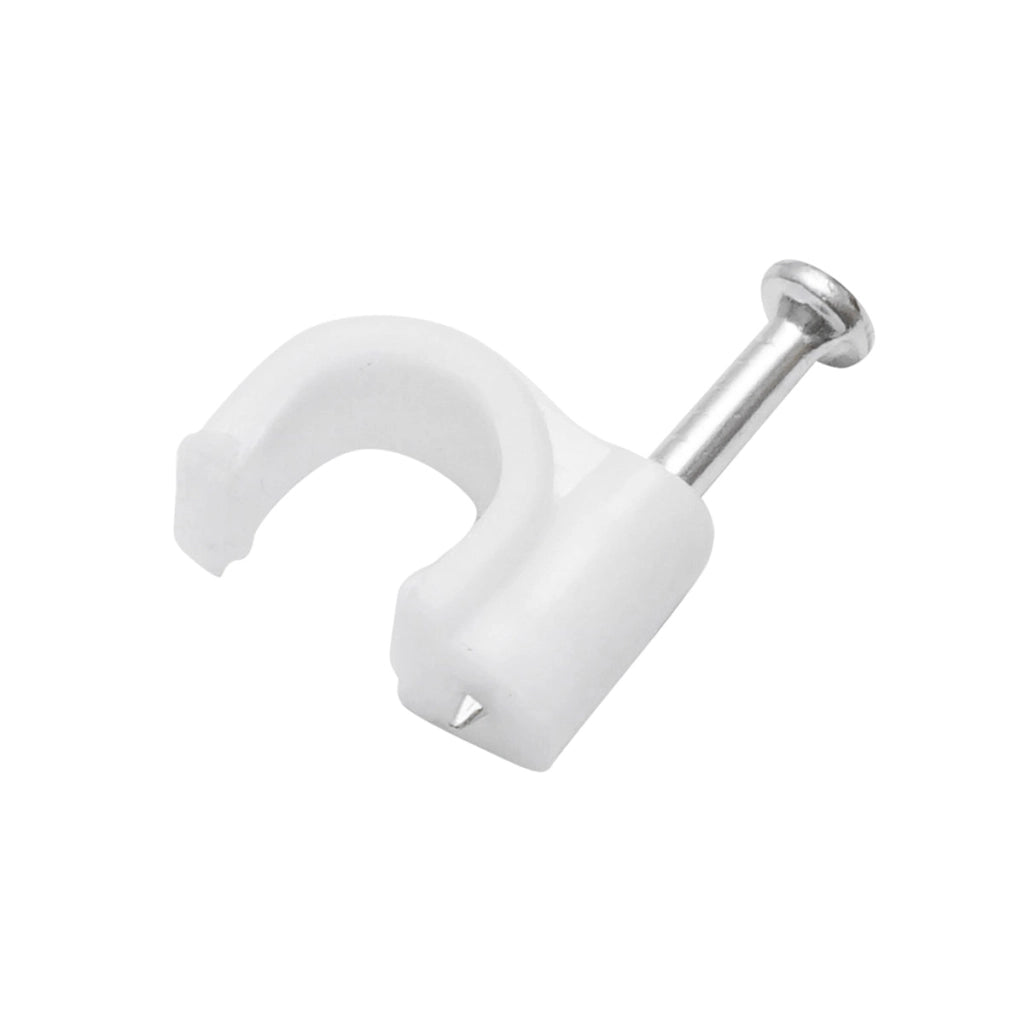 Clip per chiodi da 6 mm per fissaggio cavi, 100 pezzi