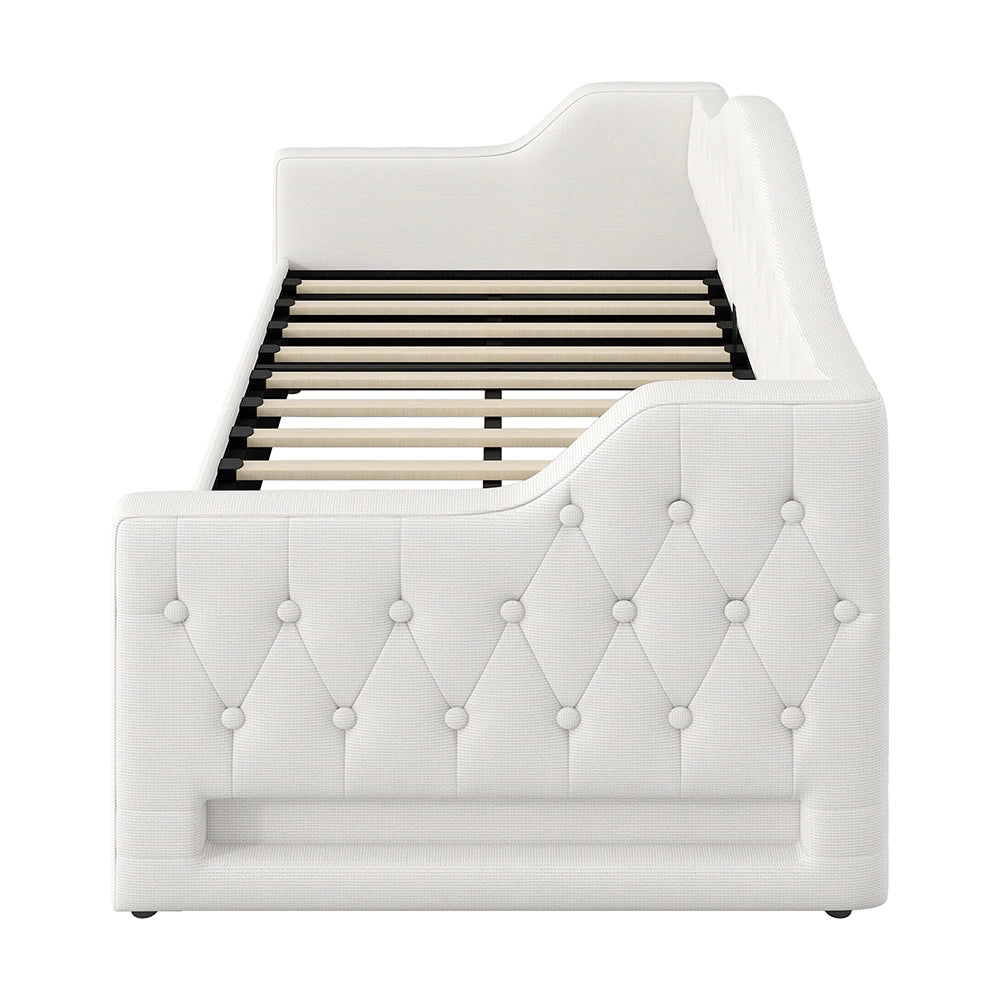 Letto imbottito - Xylo - 90x200cm LED con contenitore, beige