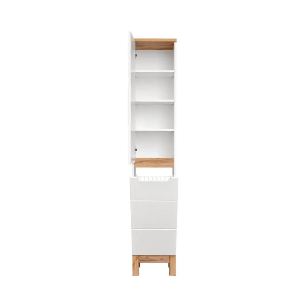 Set ERMANO: mobile sottolavabo 80cm + lavabo da incasso + sifone + colonna + contenitori con specchi