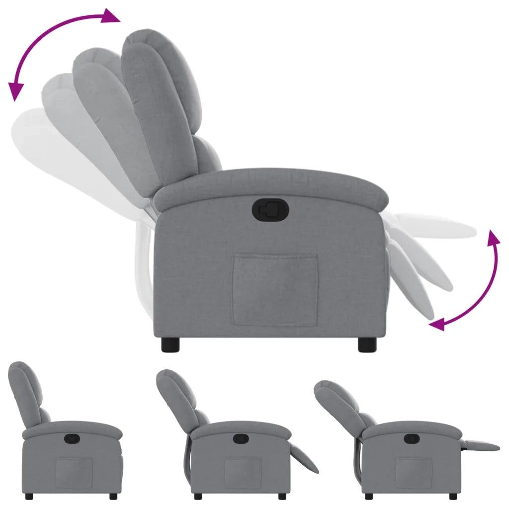 Poltrona Reclinabile in Tessuto Grigio Chiaro 371751