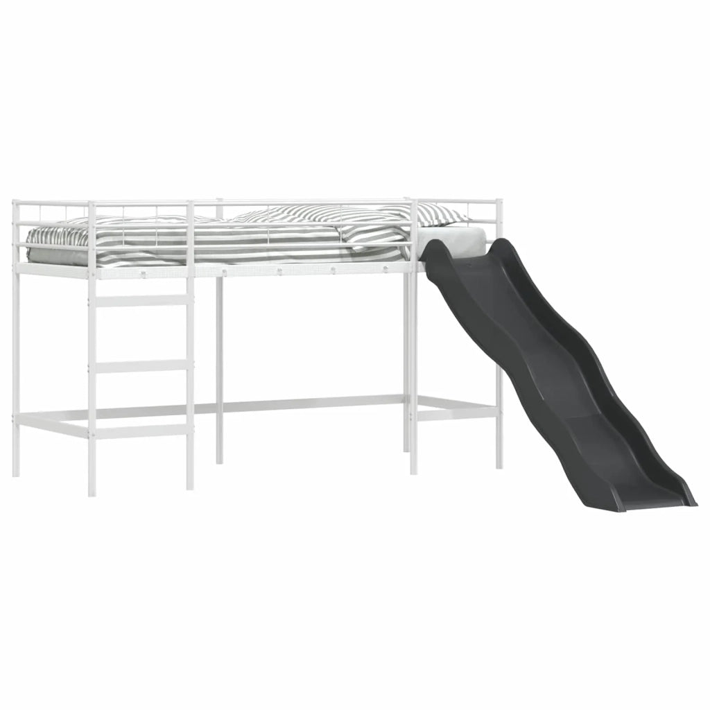 Letto loft per bambini con scivolo Bianco e Antracite 42020780