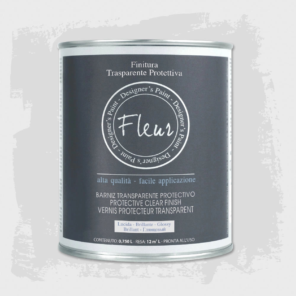 Vernice di Finitura Fleur Protezione Finale Trasparente Opaca Lucida Satinata Formato: 0.75 Lt, Finitura: Lucida