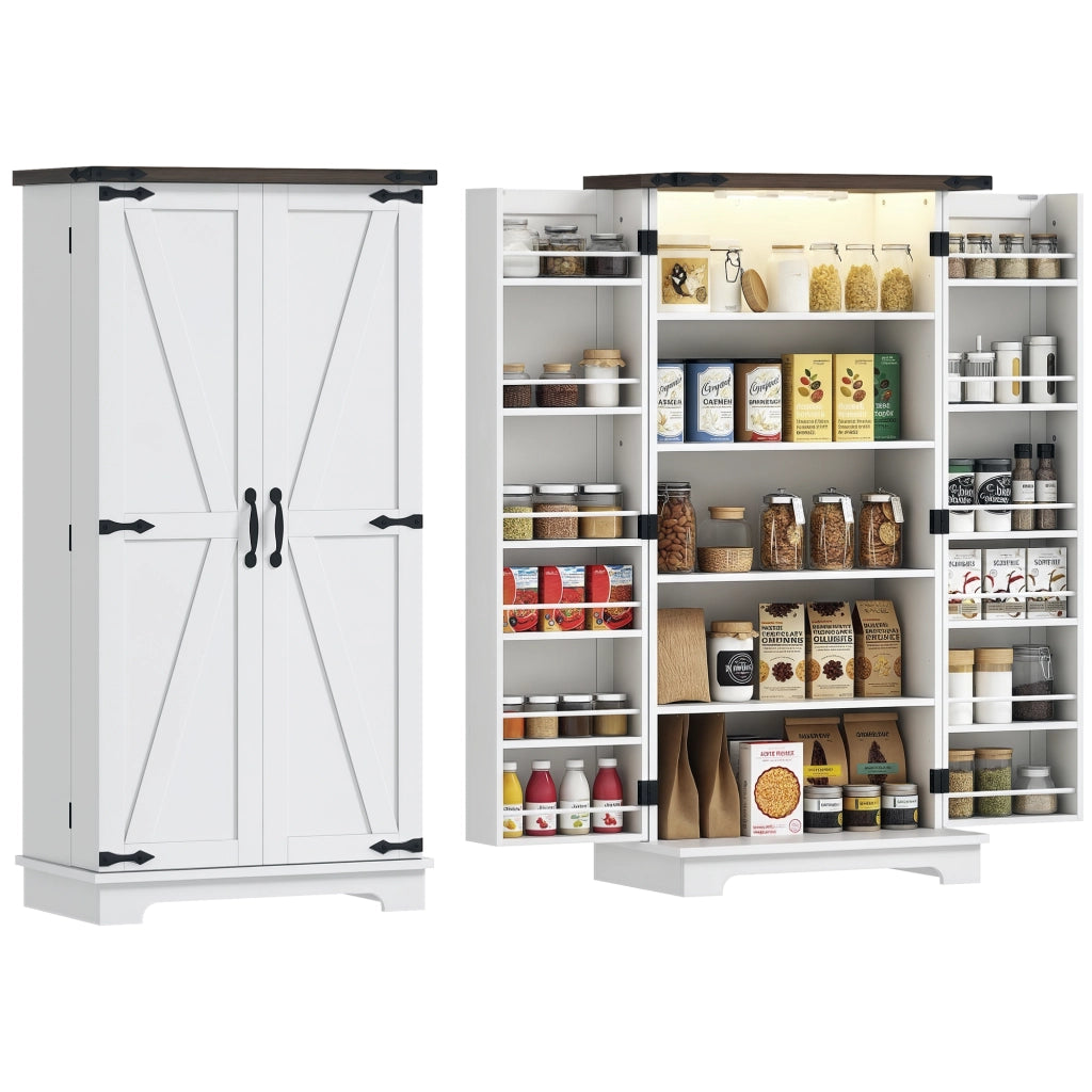 Buffet cucina con 12 ripiani e ante ¨C Minimal ¨C 60x40x120 bianco