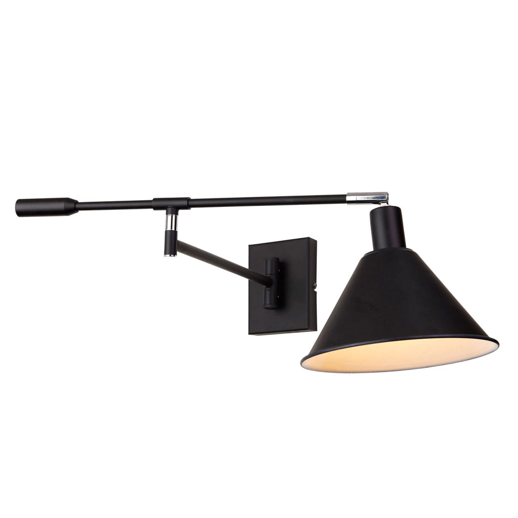 Applique Italux Trinity industriale nera E14 53cm IP20