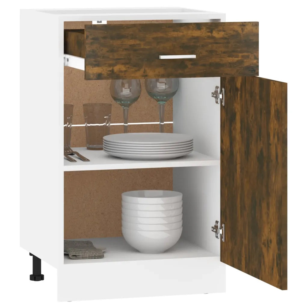 Mobile con Cassetto “Lyon” Rovere Fumo 50x46x81,5 cm 815573