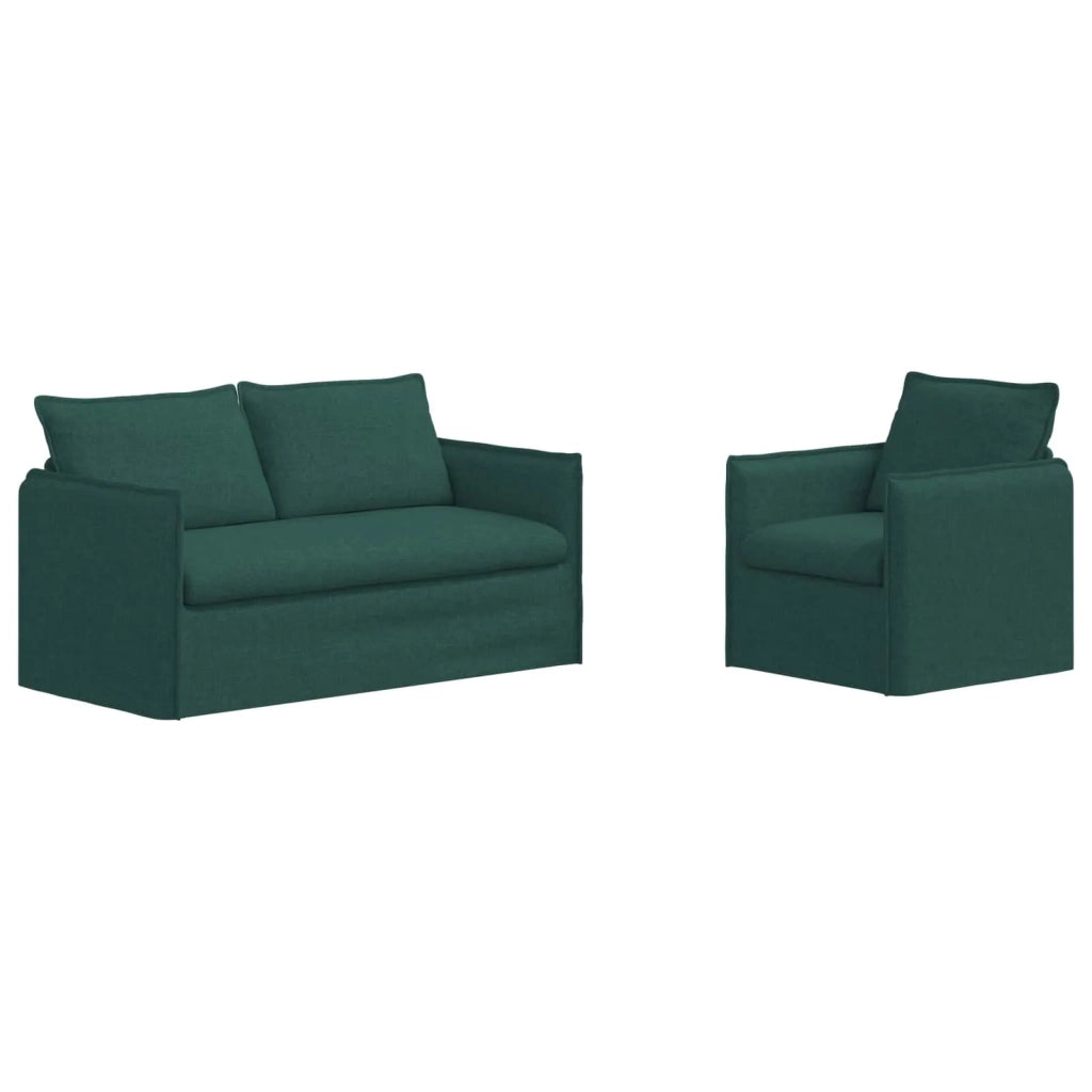 Set di divani 2 pcs Verde Scuro 156 x 82 x 85 cm Tessuto 3407570